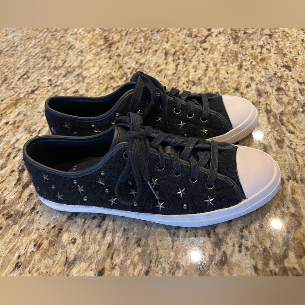 Coach Star-Embellished Black Sneakers